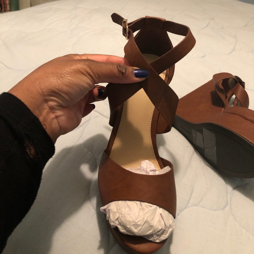 Forever 21 Brown Wedge Sandal